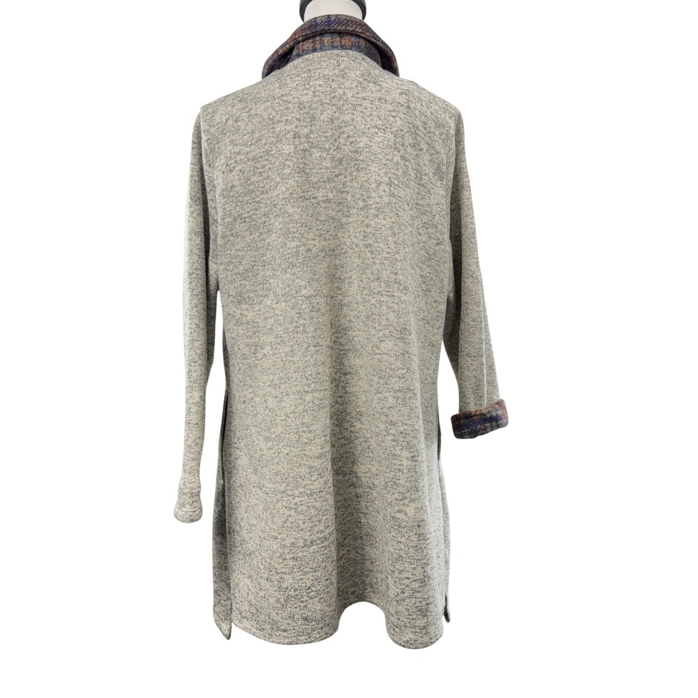 Damee Inc Heathered Knit Swing Coat Size 2X Wired Collared Button Front Size - Picture 5 of 9